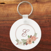Porte-clés personnalisé avec fleurs et initiale fl (Recto)