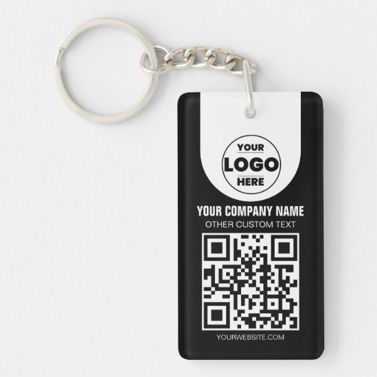 Porte-clés personnalisé avec logo et code QR | Cad (Devant)