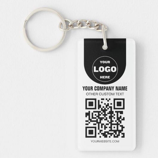 Porte-clés personnalisé avec logo et code QR | Cad (Devant)