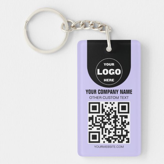 Porte-clés personnalisé avec logo et code QR | Obj (Devant)
