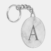 Porte-clés personnalisé avec monogramme et nom (Devant gauche)