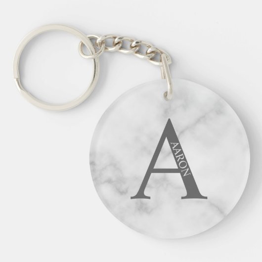 Porte-clés personnalisé avec monogramme et nom (Devant)
