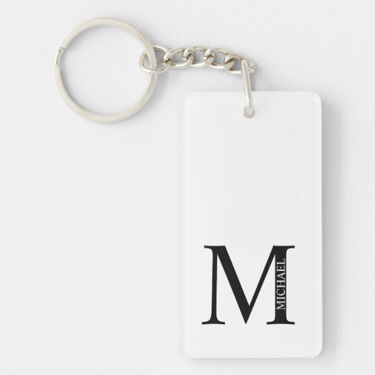 Porte-clés personnalisé avec monogramme et nom (Devant)