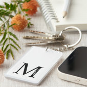 Porte-clés personnalisé avec monogramme et nom (Devant droit)