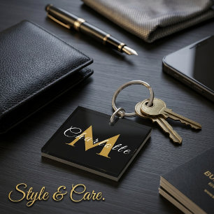 Porte-clés personnalisé avec nom et monogramme