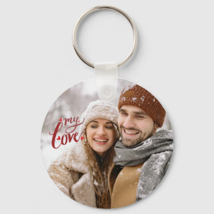 Porte-clés personnalisé avec photo de couple Mon A