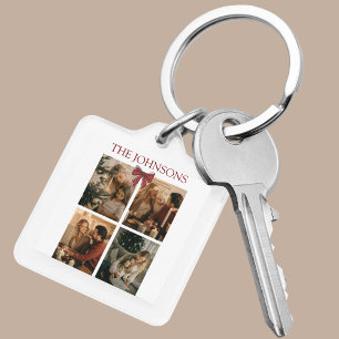 Porte-clés personnalisé avec photos de Noël de fam