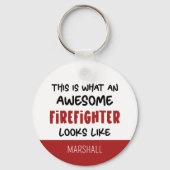 Porte-clés Personnalisé Awesome Firefighter Funny Firefighter (Recto)