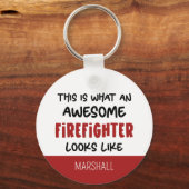 Porte-clés Personnalisé Awesome Firefighter Funny Firefighter (Verso)