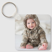 Porte-clés Personnalisé Bébé double face Deux photos (Recto)