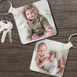 Porte-clés Personnalisé Bébé double face Deux photos<br><div class="desc">Concevez un souvenir personnalisé avec ce porte - clé photo recto-verso personnalisé, parfait pour capturer ces précieux moments de nouveau-né ou de bébé. Ajoutez deux photos différentes (l'une sur le devant et l'autre sur le dos) pour présenter des souvenirs de naissance ou tout moment spécial que vous voulez chérir. Que...</div>