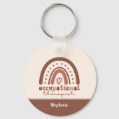 Porte-clés Personnalisé Boho Arc-en-ciel OT ergothérapie (Recto)