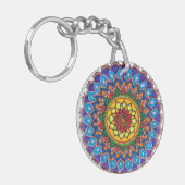 Porte-clés personnalisé Boho Mandala Papillon (Devant gauche)