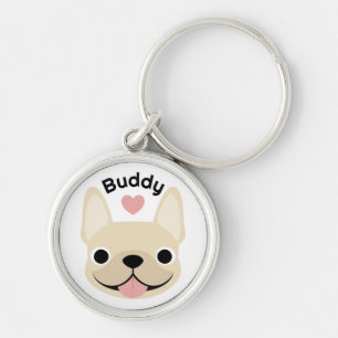 Porte-clés personnalisé Bouledogue français avec n