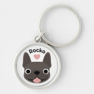 Porte-clés personnalisé Bouledogue français avec n