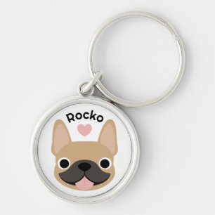 Porte-clés personnalisé Bouledogue français avec n