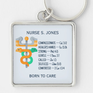 Porte-clés personnalisé Caducée infirmière médical
