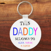 Porte-clés Personnalisé, Ce Papa Appartient À, Drôle (Recto)