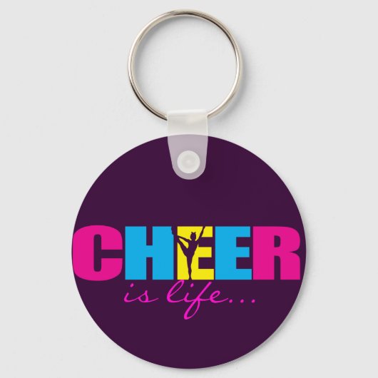 Porte-clés Personnalisé Cheer Cheerleader violet (Recto)