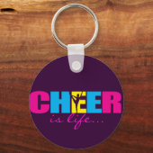 Porte-clés Personnalisé Cheer Cheerleader violet (Recto)