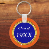 Porte-clés Personnalisé, Classe Faveurs Réunion, Orange, Bleu (Verso)