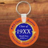 Porte-clés Personnalisé, Classe Faveurs Réunion, Orange, Bleu (Recto)