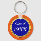 Porte-clés Personnalisé, Classe Faveurs Réunion, Orange, Bleu (Verso)