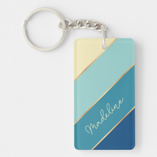 Porte-clés Personnalisé Classique Cute Bleu Turquoise Vert Ye (Devant)