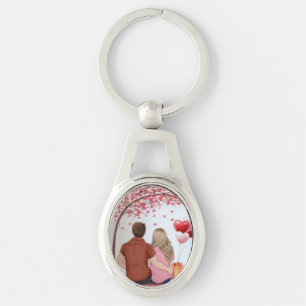 Porte-clés personnalisé Couple romantique sous l'a