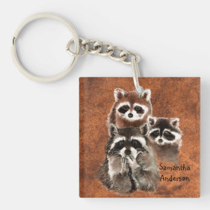 Porte-clés Personnalisé Cute Raccoon Personnalisé Animaux de 