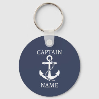Porte-clés personnalisé de capitaine avec ancre po