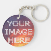 Porte-clés personnalisé de cuir de Faux de photo (Dos)