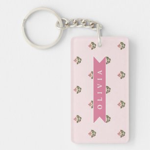 Porte-clés Personnalisé Délicat Botanique Floral Romantique