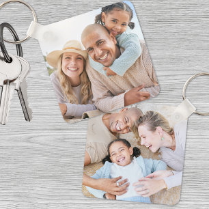 Porte-clés Personnalisé Deux Photos Double Face