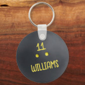 Porte-clés Personnalisé Double point jaune squash boule métal (Recto)