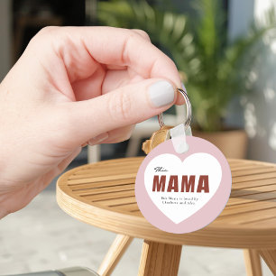 Porte-clés personnalisé en forme de cœur pour mama
