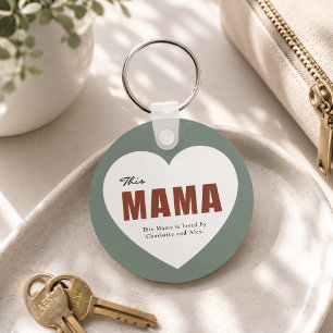 Porte-clés personnalisé en forme de cœur pour mama