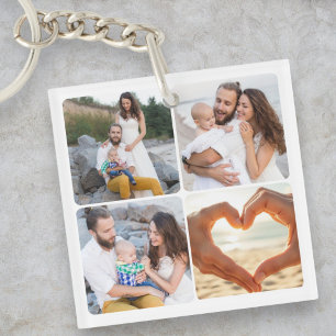 Porte-clés Personnalisé Famille Cinq Photo