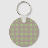 Porte-clés personnalisé Gingham Gris Vert (Verso)