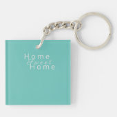 Porte-clés Personnalisé "Home Sweet Home" Light Turquoise (Dos)