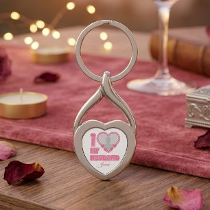 Porte-clés Personnalisé J'aime mon mari – Ajouter une photo e