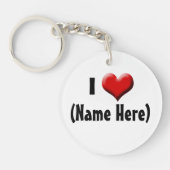 Porte-clés Personnalisé, j'aime... Nom Saint Valentin (Devant)