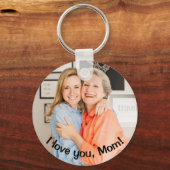 Porte-clés PERSONNALISÉ Je t'aime, Maman Photo et Message (Recto)
