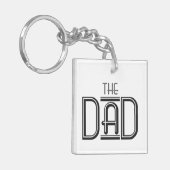 Porte-clés Personnalisé Le Papa Simple Noir Blanc Texte (Devant gauche)