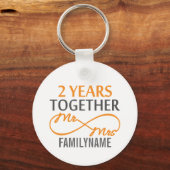 Porte-clés Personnalisé M. et Mme 2e anniversaire (Recto)
