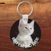 Porte-clés Personnalisé Meilleur Chat Papa Jamais, (Recto)