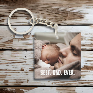 Porte-clés Personnalisé Meilleur Papa Jamais, Photo