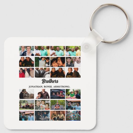 Porte-clés Personnalisé Meilleurs Amis Forever Brothers Photo (Dos)