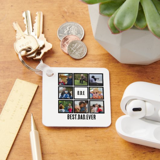 Porte-clés Personnalisé Moderne BDE Meilleur Papa Jamais 8 Ph (Bureau)