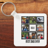 Porte-clés Personnalisé Moderne BDE Meilleur Papa Jamais 8 Ph (Recto)